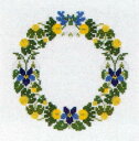 フレメ クロスステッチ刺繍キット 輸入 Stor blomsterkrans 花のガーランド Haandarbejdets Fremme 刺しゅう デンマーク ...