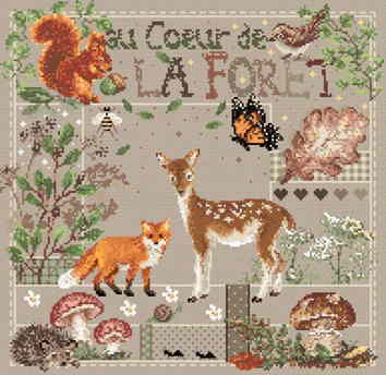 Madame La Fee クロスステッチ 刺繍 チャート 図案 【 "au Coeur de la Forêt"-191 】 マダムラフェ フランス 上級者 輸入 上級者