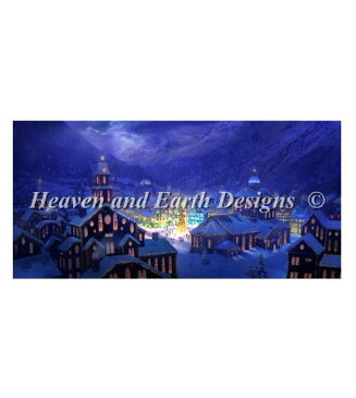 Heaven And Earth Designs クロスステッチ刺繍図案 輸入 HAED 上級者 Philip Straub クリスマスの街 Christmas Town 全面刺し