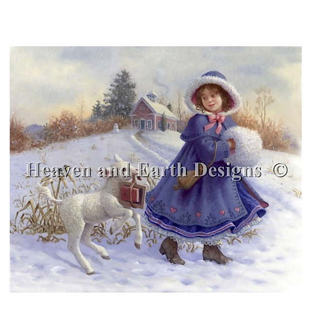 Heaven And Earth Designs クロスステッチ刺繍図案 輸入 HAED 上級者 Ruth Sanderson メリーさんの羊 Mary and Her Little Lamb 全面刺し