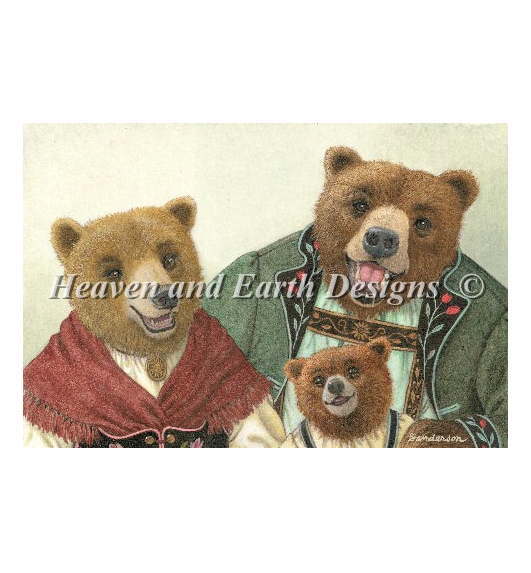 Heaven And Earth Designs クロスステッチ刺繍図案 輸入 HAED 上級者 Ruth Sanderson 3匹のクマ The Three Bears 全面刺し