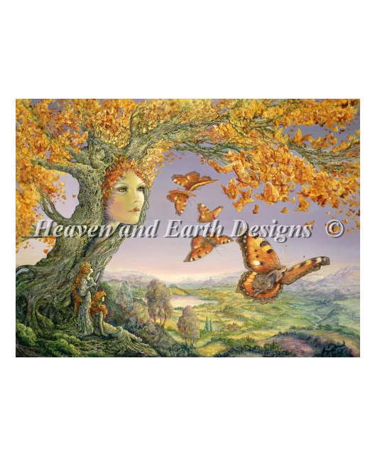 クロスステッチ刺繍図案 Heaven And Earth Designs 輸入 HAED 上級者 Josephine Wall 蝶の木 Butterfly Tree JW 全面刺し 1