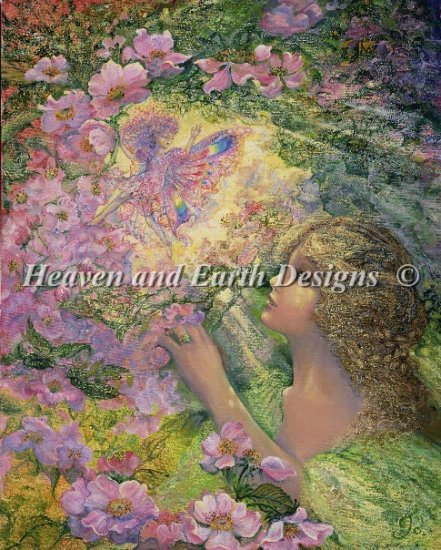 Heaven And Earth Designs クロスステッチ刺繍図案 HAED 輸入 上級者 Josephine Wall 薔薇の妖精 Sweet Briar Rose Fairy 全面刺し