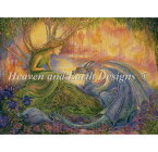 Heaven And Earth Designs クロスステッチ刺繍図案 HAED 輸入 上級者 Josephine Wall ドリュアスとドラゴン ギリシャ神話/木の精霊 The Dryad And The Dragon 全面刺し