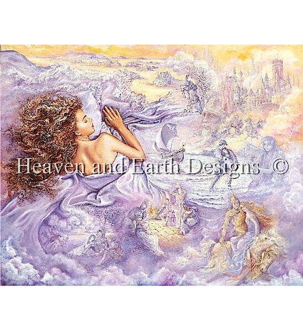 クロスステッチ刺繍図案 Heaven And Earth Designs 輸入 HAED 上級者 Josephine Wall ライラックの夢 Lilac Dreams 全面刺し