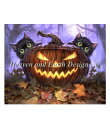 Heaven And Earth Designs クロスステッチ刺繍図案 HAED 輸入 上級者 Jeff Haynie 怖い猫のハロウィーン Scaredy ...