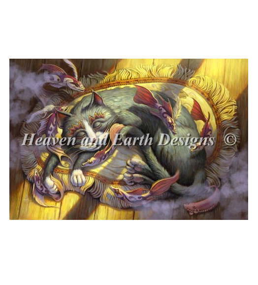 Heaven And Earth Designs クロスステッチ刺繍図案 HAED 輸入 上級者 Jeff Haynie マグロの夢 Tuna Dreams 全面刺し