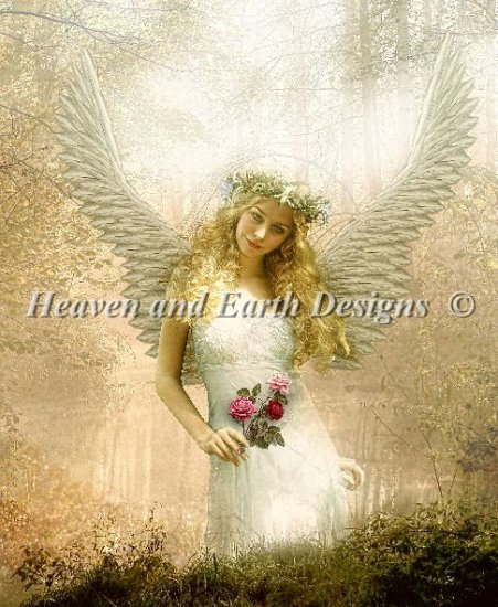 クロスステッチ刺繍図案 Heaven And Earth Designs HAED 輸入 上級者 Jena DellaGrottaglia 春の天使 Springtime Angel 全面刺し 1