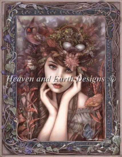 クロスステッチ刺繍図案 Heaven And Earth Designs HAED 輸入 上級者 Annie Stegg 枢機卿 ローマ/カトリック教 Lady Cardinal 全面刺し
