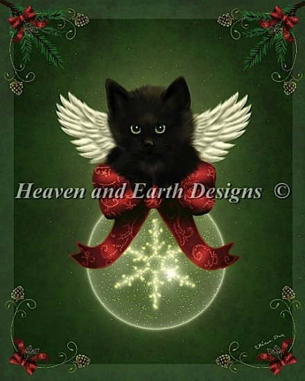 Heaven And Earth Designs クロスステッチ刺繍図案 HAED 輸入 上級者 Melissa Dawn メリークリスマスと小さな猫 Merry Little Christmas Cat 全面刺し