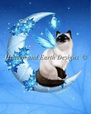 Heaven And Earth Designs クロスステッチ刺繍図案 HAED 輸入 上級者 Melissa Dawn 冬の月と猫 Winter Moon Cat 全面刺し