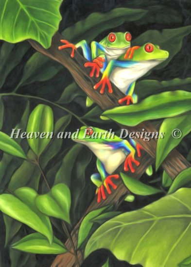 Heaven And Earth Designs クロスステッチ刺繍図案 HAED 輸入 上級者 Tammara Markegard 跳躍する蛙 Le..
