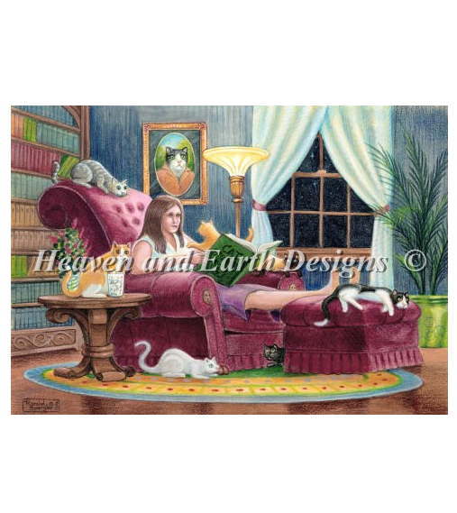 HAED クロスステッチ刺繍図案 Heaven And Earth Designs 輸入 上級者 Randal Spangler 家族の時間 Family Time 全面刺し