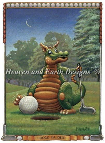 Heaven And Earth Designs クロスステッチ刺繍図案 HAED 輸入 上級者 Randal Spangler ゴルフ/ホールインワン Hole In One 全面刺し