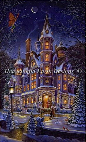 Heaven And Earth Designs クロスステッチ刺繍図案 HAED 輸入 上級者 Randal Spangler 魔法にかかった家 Home is Where the Magic Is全面刺し