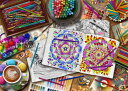 Aimee Stewart クロスステッチ刺しゅうチャート HAED 図案 【 Coloring Book Afternoon / Coloring Book Afternoon Max Colors 】 Heaven And Earth Designs 絵具 クーピー 色鉛筆 塗り絵 絵