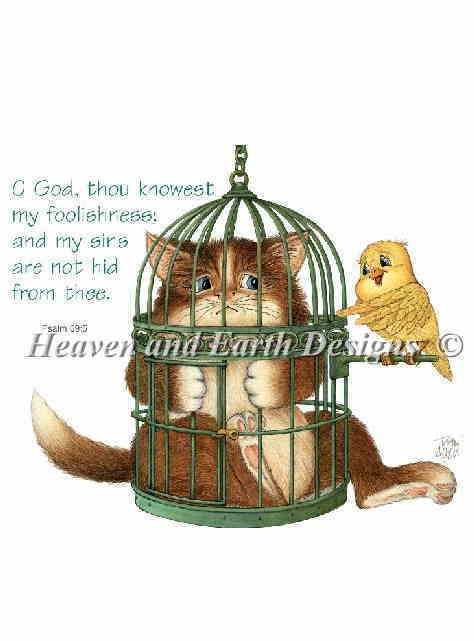 クロスステッチ刺繍図案 Heaven And Earth Designs HAED 輸入 上級者 Tom Allen ケージ Caged