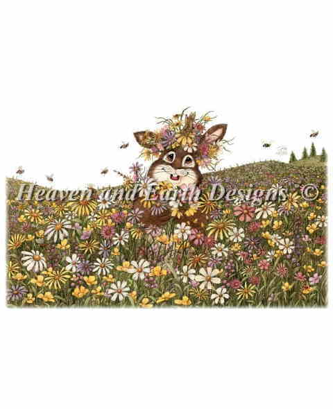 クロスステッチ刺繍図案 Heaven And Earth Designs HAED 輸入 上級者 Tom Allen 花畑 Field of Flowers