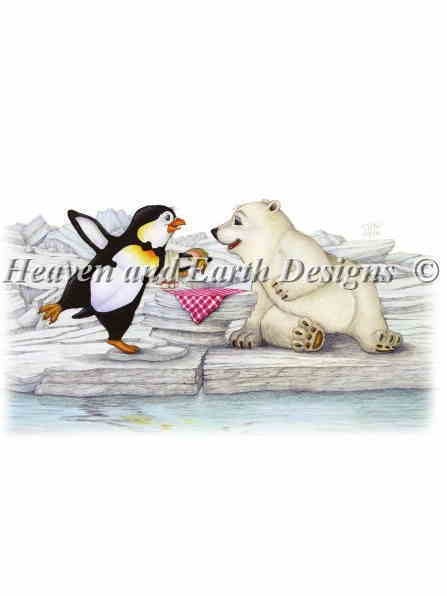 クロスステッチ刺繍図案 Heaven And Earth Designs HAED 輸入 上級者 Tom Allen 北極 Polar Paws