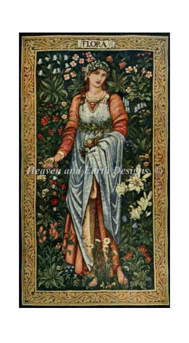 Edward Burne Jones エドワード バーン＝ジョーンズ 名画 クロスステッチ刺しゅうチャート HAED 図案 【Flora】 Heaven And Earth Designs