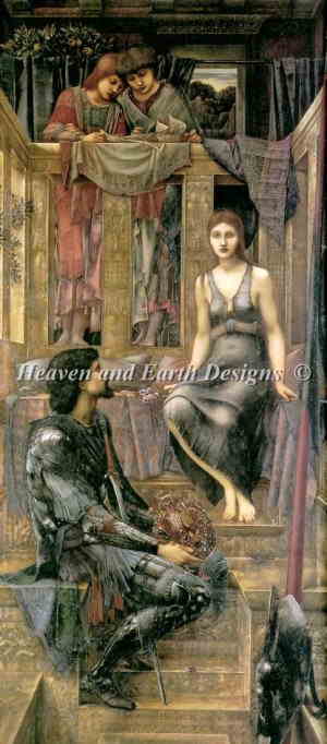 Edward Burne-Jones（エドワード・バーン＝ジョーンズ） 名画 【コフェチュア王と乞食娘-King Cophetua and the Beggar Maid-】 HAED クロスステッチ刺しゅう 図案 Heaven And Earth Designs 輸入 チャート 美術 絵画