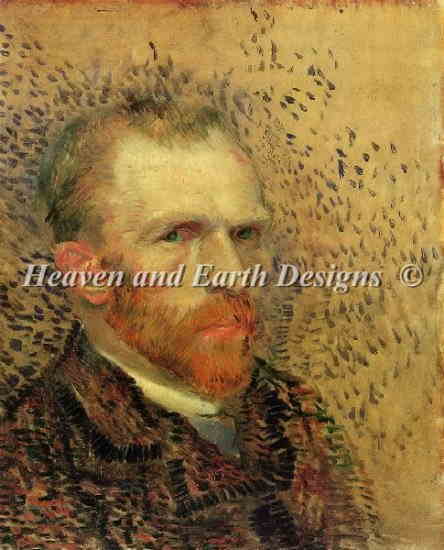 Vincent Van Gough フィンセント ファン ゴッホ 名画 【自画像-Self Portrait Van Gogh-】 HAED クロスステッチ刺繍図案 Heaven And Earth Designs 輸入