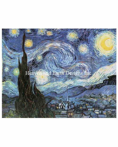 Vincent Willem van Gogh（フィンセント・ヴィレム・ファン・ゴッホ） 名画 美術 絵画 芸術作品【Supersized A Starry Night Max Colors RAS】 HAED クロスステッチ刺しゅう 図案 Heaven And Earth Designs 輸入 チャート