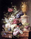 Gerard Van Spaendonck（ヘラルド・ファン・スペンドンク） 名画 【Still Life on a Marble Pedestal】 美術 絵画 芸術作品 HAED クロスステッチ刺しゅう 図案 Heaven And Earth Designs 輸入 チャート