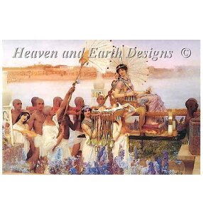 Lawrence Alma-Tadema(ローレンス・アルマ=タデマ) 名画 【モーセの発見-The Finding of Moses-】 クロスステッチ刺しゅうチャート HAED 図案 Heaven And Earth Designs 輸入 上級者 難しい