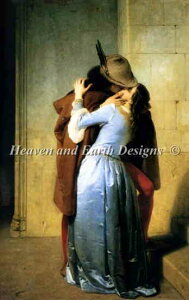 Francesco Hayez（フランチェスコ・アイエツ） 名画 【The Kiss Hayez】 HAED クロスステッチ刺繍図案 Heaven And Earth Designs 輸入 上級者 全面刺し