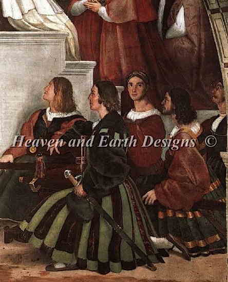 Raffaello Santi（ラファエロ・サンティ） 名画 【ボルセーナのミサ-The Mass at Bolsena-】 Heaven And Earth Designs クロスステッチ刺繍図案 HAED 輸入 上級者 全面刺し