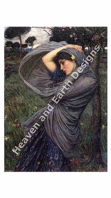 John William Waterhouse（ジョン・ウィリアム・ウォーターハウス） 名画 【Boreas】 HAED クロスステッチ刺しゅう 図案 Heaven And Earth Designs 輸入 チャート 美術 絵画 芸術作品