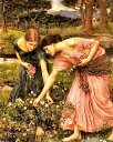 John William Waterhouse（ジョン・ウィリアム・ウォーターハウス） 名画 【Gather Ye Rosebuds While Ye May】 HAED クロスステッチ刺しゅう 図案 Heaven And Earth Designs 輸入 チャート 美術 絵画 芸術作品