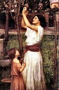 John William Waterhouse(ジョン・ウィリアム・ウォーターハウス) 名画 【Gathering Almond Blossoms】 HAED クロスステッチ刺しゅう 図案 Heaven And Earth Designs 輸入 チャート 美術 絵画 芸術作品