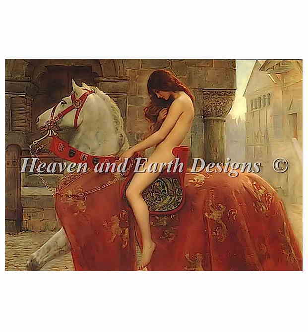 John Collier ジョン・コリア 名画 【Lady Godiva】 HAED クロスステッチ刺しゅう 図案 Heaven And Earth Designs 輸入 チャート 美術 絵画 芸術作品