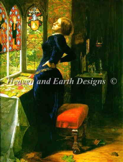 John Everett Millais（ジョン・エヴァレット・ミレー） 名画 【Mariana in the Moated Grange】 HAED クロスステッチ刺しゅう 図案 Heaven And Earth Designs 輸入 チャート 美術 絵画 芸術作品