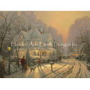 Thomas Kinkade クロスステッチ刺しゅうチャート HAED 図案 【Mini A Holiday Gathering】 Heaven And Earth Designs 難しい 輸入 上級者様向け 雪 雪景色 風景 冬