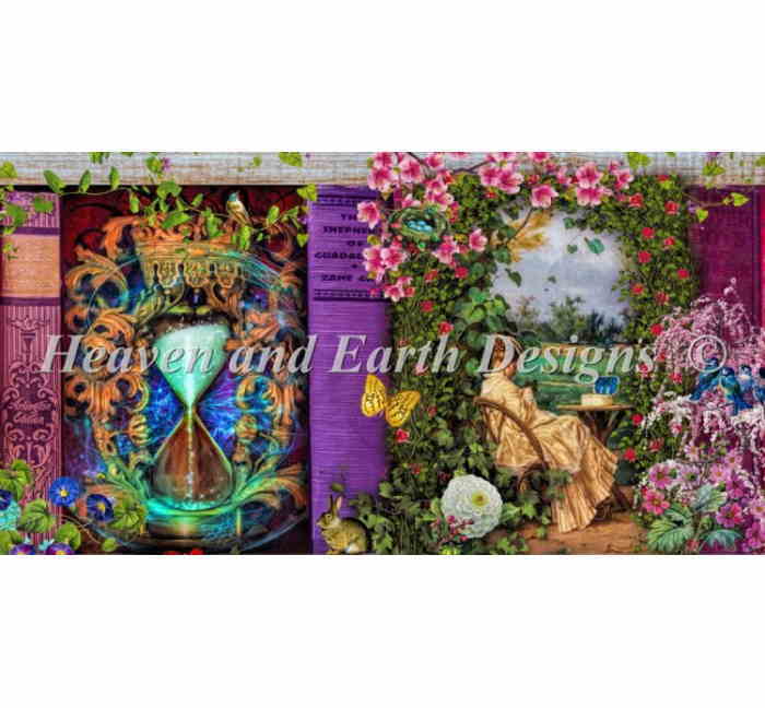 ししゅうクロスステッチ図案 HAED 刺しゅうの時間と庭 Heaven And Earth Designs 輸入 Aimee Stewart 上級者 QS A Stitch In Time Garden 全面刺し