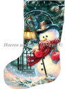 ししゅうクロスステッチ図案 HAED 素敵なクリスマスと雪だるまのブーツ Heaven And Earth Designs 輸入 Dona Gelsinger 上級者 Stocking The Enchanted Christmas Snowman 全面刺し