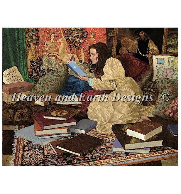 HAED クロスステッチししゅう手芸チャート Heaven And Earth Designs 図案 難しい 【A Place of Her Own Max Colors】 James Christensen