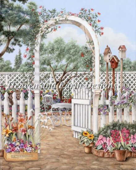 HAED ししゅう図案クロスステッチチャート アーチ Heaven And Earth Designs 輸入 Kay Lamb Shannon 上..