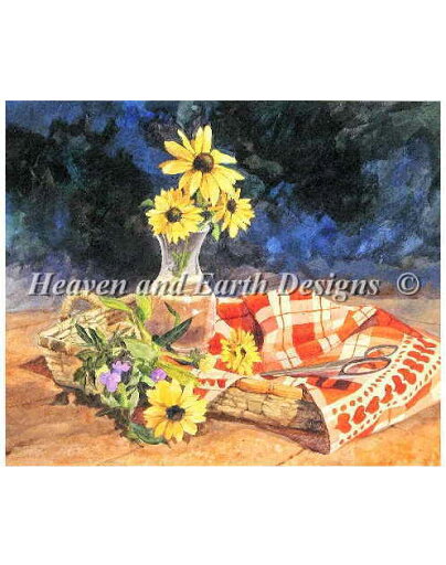 HAED 刺しゅうクロスステッチチャート デイジーとチェック柄の生地 Heaven And Earth Designs 輸入 Roger Bansemer 上級者 Daisys and Checkered Cloth 図案 全面刺し HAED 刺しゅうクロスステッチチャート デイジーとチェック柄の生地 Heaven And Earth Designs 輸入 Roger Bansemer 上級者 Daisys and Checkered Cloth 図案 全面刺し