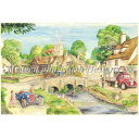 HAED 刺しゅうクロスステッチチャート 田舎の集落 Heaven And Earth Designs 輸入 Morgan Fitzsimons 上級者 Old English Country Village 図案 全面刺し