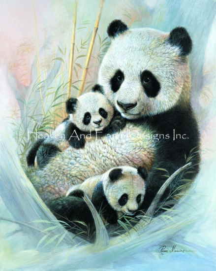 HAED ししゅうクロスステッチ図案 パンダ Heaven And Earth Designs 輸入 Ruane Manning 上級者 Pandas..