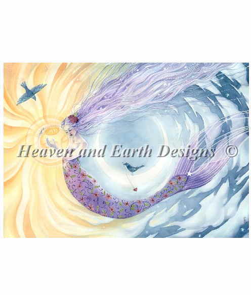 HAED クロスステッチししゅうチャート 太陽 Heaven And Earth Designs 輸入 Sara Butcher 上級者 You Are The Sun 全面刺し 図案