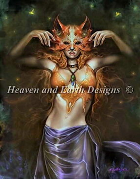 HAED クロスステッチししゅう図案 仮面 Heaven And Earth Designs 輸入 Renee Biertempfel 上級者 Mask-Biertempfel 全面刺し