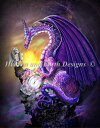 クロスステッチししゅうチャート アメジスト・ドラゴン Heaven And Earth Designs 輸入 Rose Khan 上級者 Amethyst Dr...