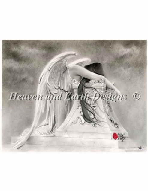 クロスステッチ刺しゅうチャート 嘆きの天使 Heaven And Earth Designs 輸入 Katerina Koukiotis 上級者 Beginner Weeping Angel
