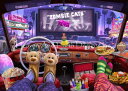 Jeff Haynie クロスステッチ刺しゅうチャート HAED 図案 【 Night At Drive In / Night At Drive In Colo...