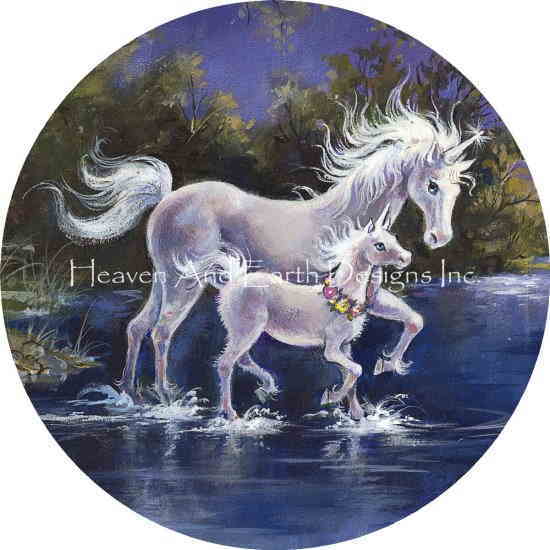 Mimi Jobe クロスステッチ刺繍図案 HAED 輸入 上級者 【Ornament Fairyland Unicorns Play】 全面刺し ..